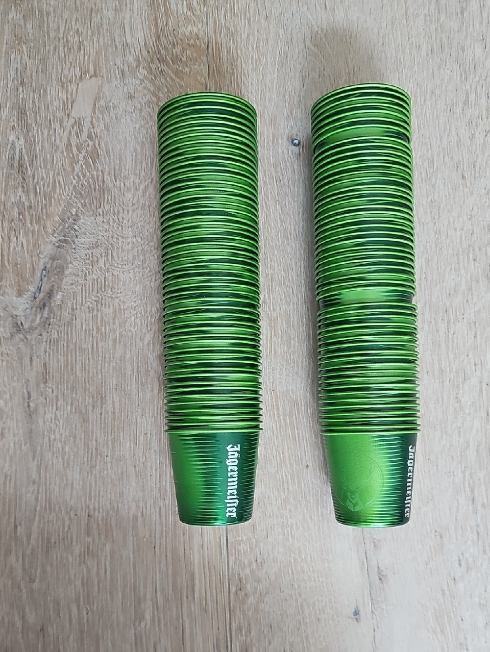 NWB Jagermeister Color Changing Aluminum Shot Cups Set Of 100